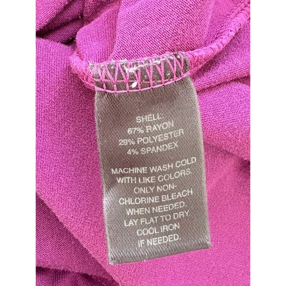 White House Black Market Fuchsia Stretch Jersey Dolman Top S - Picture 4 of 5